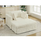 47.8 Oversized Upholstered Chaise Longue Chair with Pillows