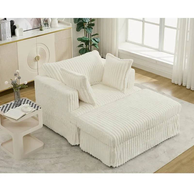 47.8 Oversized Upholstered Chaise Longue Chair with Pillows