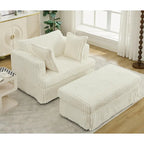 47.8 Oversized Upholstered Chaise Longue Chair with Pillows
