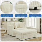 47.8 Oversized Upholstered Chaise Longue Chair with Pillows