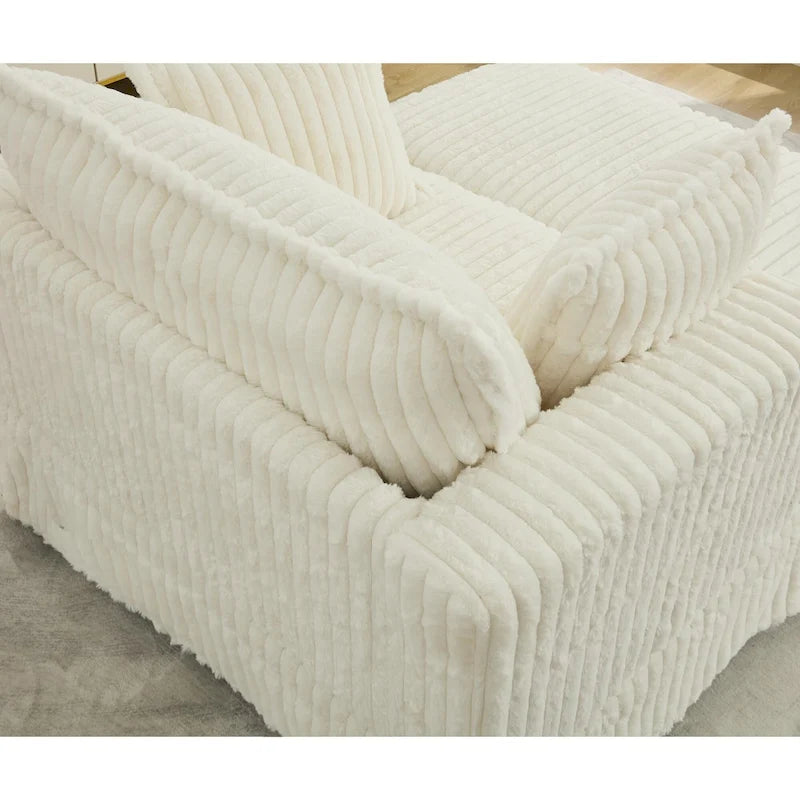 47.8 Oversized Upholstered Chaise Longue Chair with Pillows