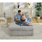 47.8 Oversized Upholstered Chaise Longue Chair with Pillows