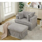 47.8 Oversized Upholstered Chaise Longue Chair with Pillows