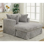 47.8 Oversized Upholstered Chaise Longue Chair with Pillows