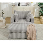 47.8 Oversized Upholstered Chaise Longue Chair with Pillows
