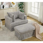 47.8 Oversized Upholstered Chaise Longue Chair with Pillows