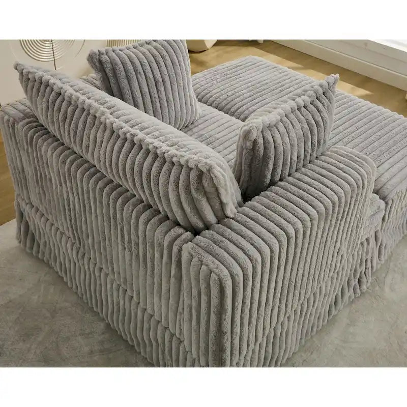 47.8 Oversized Upholstered Chaise Longue Chair with Pillows