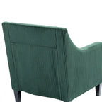 Poltrona con braccioli imbottita color smeraldo da 26.77, con braccioli sagomati e gambe in legno di hevea