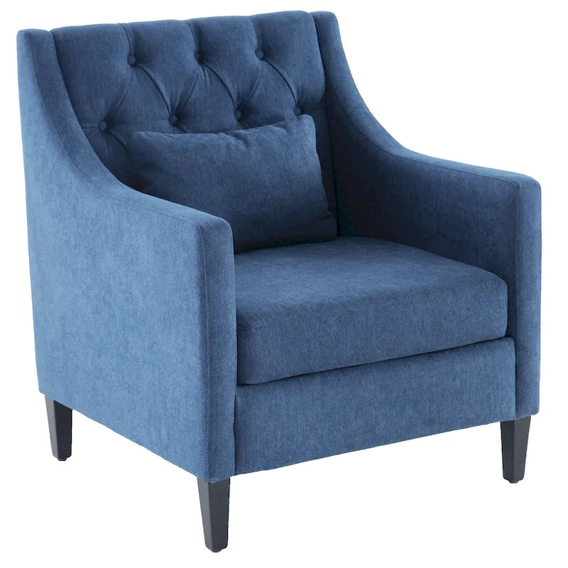 Wohnzimmersessel, Akzentsessel mit Lendenkissen, eleganter Lesesessel fürs Schlafzimmer, gepolsterter Sofasessel im Mid-Century-Stil