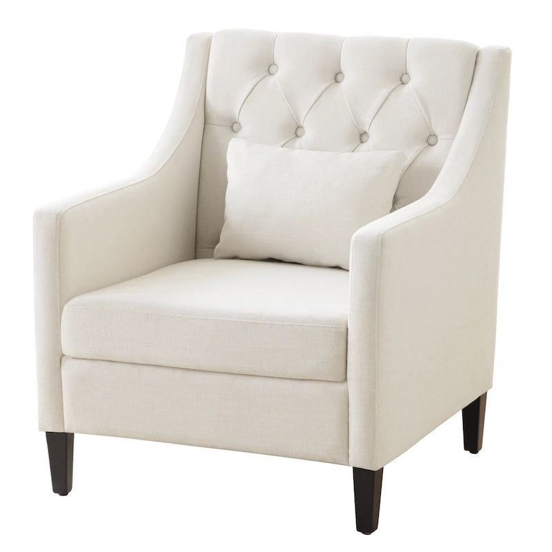 Sillones para sala de estar, sillón decorativo con brazos y almohada lumbar, elegante sillón de lectura para dormitorio, sofá tapizado moderno de mediados de siglo