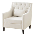 Living Room Chairs, Accent Armchair with lumbar pillow, Elegant Bedroom Reading Chair, Mid-Century Upholstered Sofa Chair