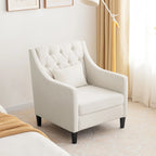 Wohnzimmersessel, Akzentsessel mit Lendenkissen, eleganter Lesesessel fürs Schlafzimmer, gepolsterter Sofasessel im Mid-Century-Stil