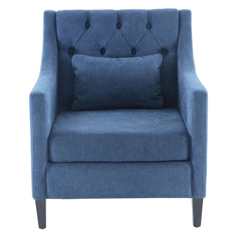 Wohnzimmersessel, Akzentsessel mit Lendenkissen, eleganter Lesesessel fürs Schlafzimmer, gepolsterter Sofasessel im Mid-Century-Stil