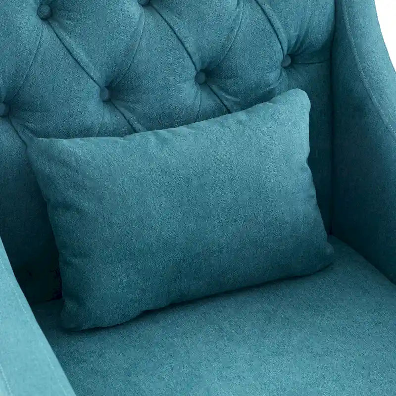 Wohnzimmersessel, Akzentsessel mit Lendenkissen, eleganter Lesesessel fürs Schlafzimmer, gepolsterter Sofasessel im Mid-Century-Stil