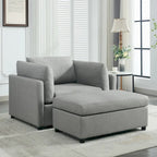 Modern Oversized Armchair with Ottoman