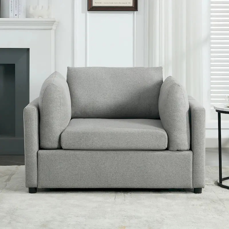 Modern Oversized Armchair with Ottoman