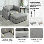 Modern Oversized Armchair with Ottoman