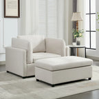 Modern Oversized Armchair with Ottoman