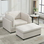 Modern Oversized Armchair with Ottoman