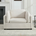 Modern Oversized Armchair with Ottoman