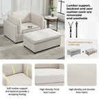 Modern Oversized Armchair with Ottoman