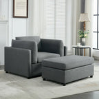 Modern Oversized Armchair with Ottoman
