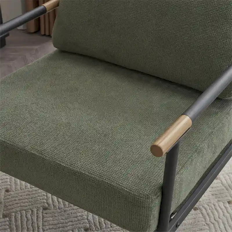 Weicher moderner gepolsterter Chenille-Akzentsessel, 34,7 Zoll breit, drehbar