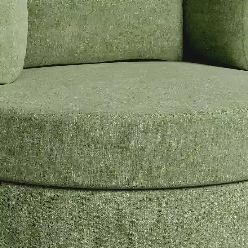 Weicher moderner gepolsterter Chenille-Akzentsessel, 34,7 Zoll breit, drehbar
