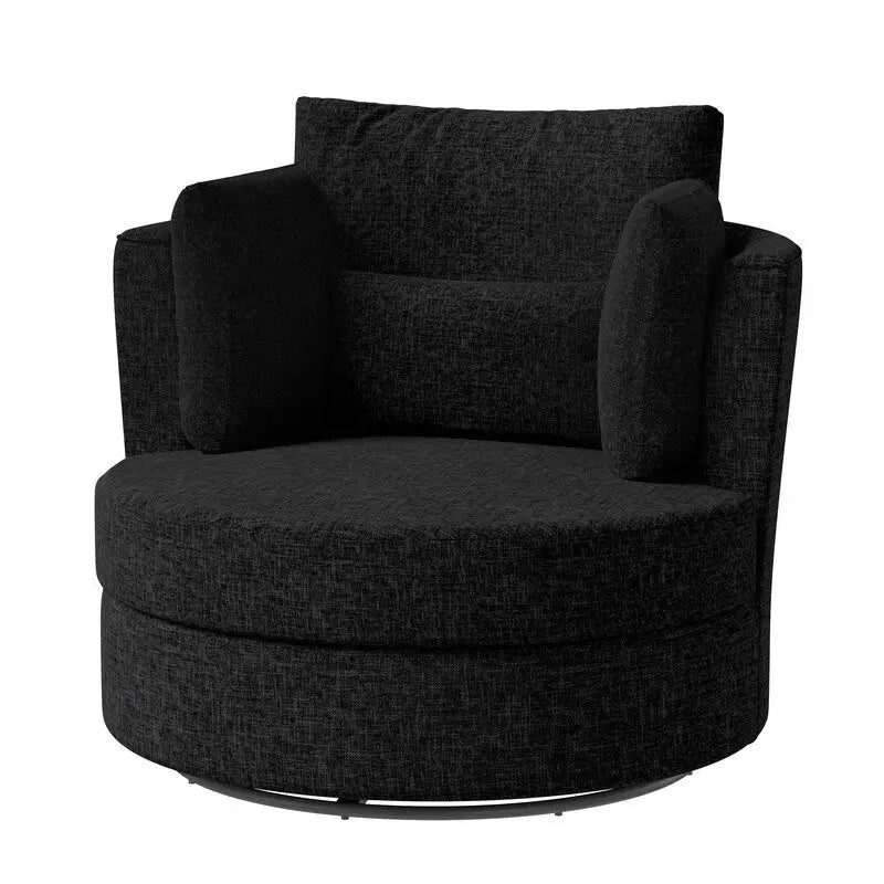 Weicher moderner gepolsterter Chenille-Akzentsessel, 34,7 Zoll breit, drehbar