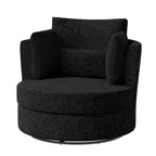 Weicher moderner gepolsterter Chenille-Akzentsessel, 34,7 Zoll breit, drehbar