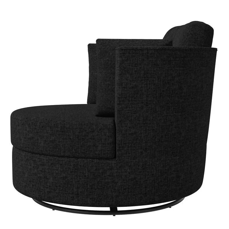 Weicher moderner gepolsterter Chenille-Akzentsessel, 34,7 Zoll breit, drehbar