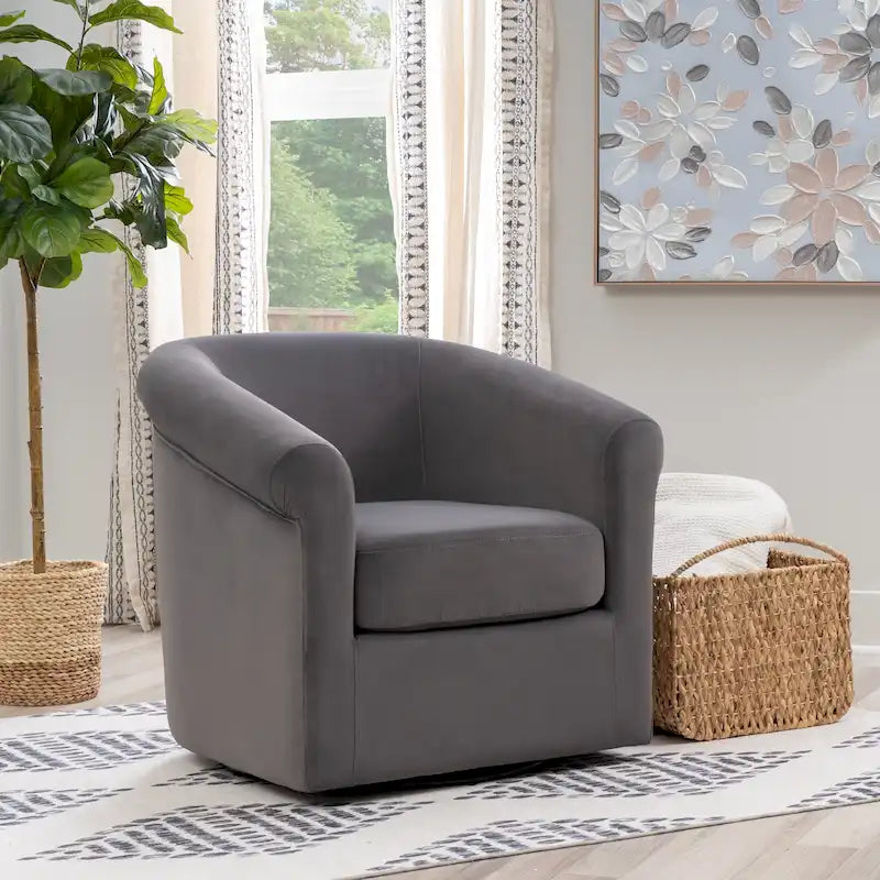 Moriarty Velvet Swivel Chair