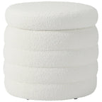 Bayville Sherpa Swivel Chair With Round Storage Ottoman 2-Piece Set