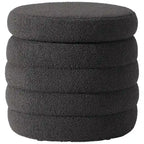 Bayville Sherpa Swivel Chair With Round Storage Ottoman 2-Piece Set