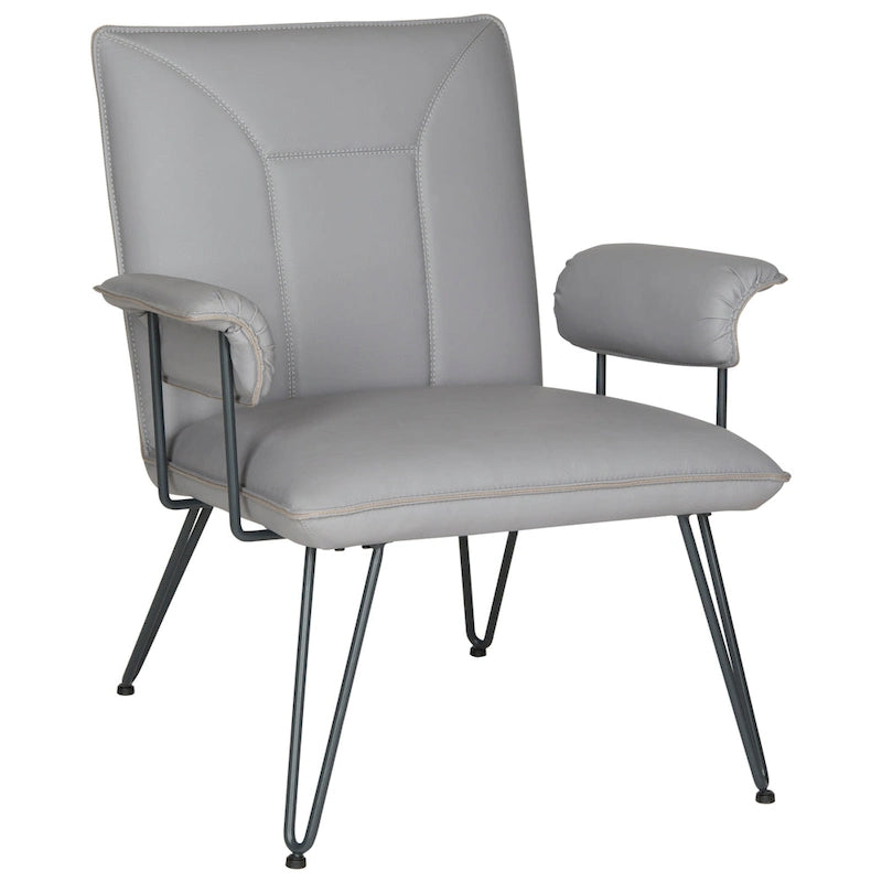 SAFAVIEH Johannes moderner grauer Sessel im Mid-Century-Stil – 29W x 28D x 33H