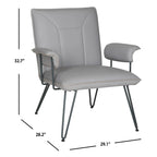 SAFAVIEH Johannes moderner grauer Sessel im Mid-Century-Stil – 29W x 28D x 33H