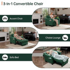 Poltrona letto futon convertibile 3-in-1, poltrona letto estraibile per il soggiorno