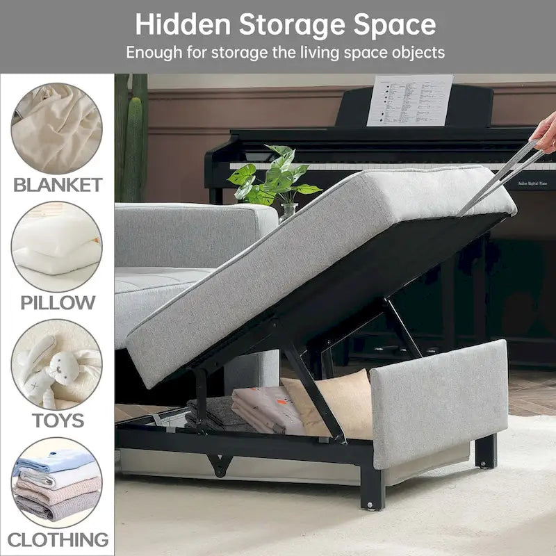 Poltrona letto futon convertibile 3-in-1, poltrona letto estraibile per il soggiorno