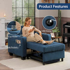 Poltrona letto futon convertibile 3-in-1, poltrona letto estraibile per il soggiorno