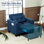 Poltrona letto futon convertibile 3-in-1, poltrona letto estraibile per il soggiorno