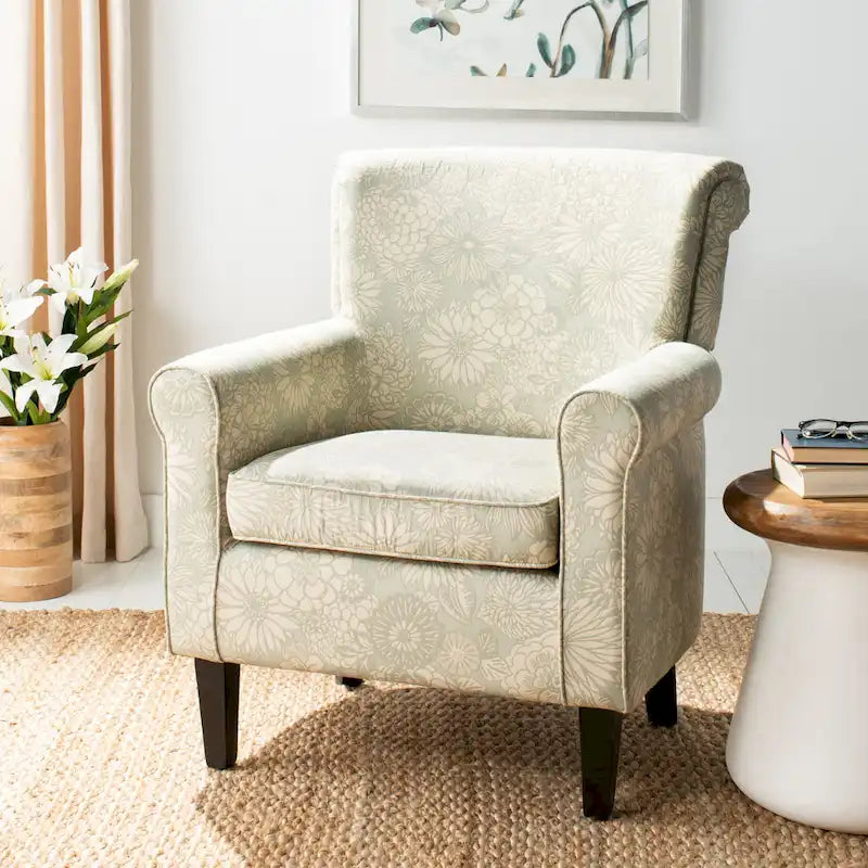 SAFAVIEH Gramercy Garden Motif Grey Club Chair - 30W x 33D x 32H
