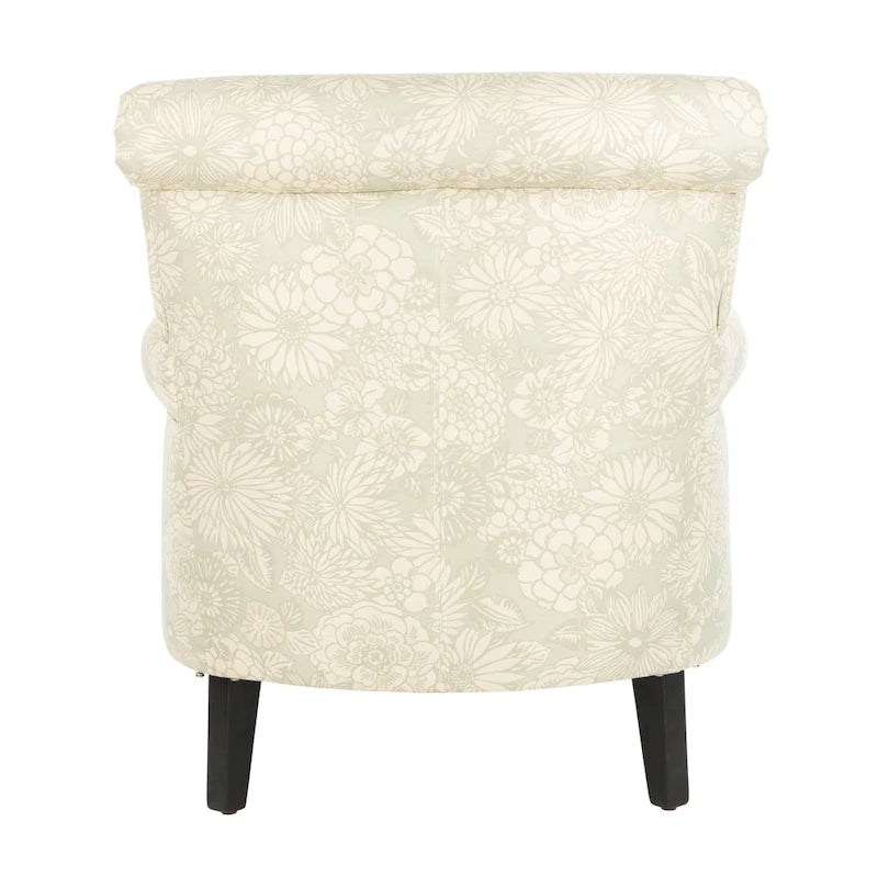 SAFAVIEH Gramercy Clubsessel mit grauem Gartenmotiv – 30W x 33D x 32H