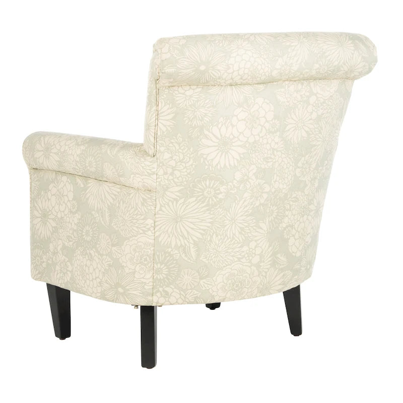 SAFAVIEH Gramercy Clubsessel mit grauem Gartenmotiv – 30W x 33D x 32H