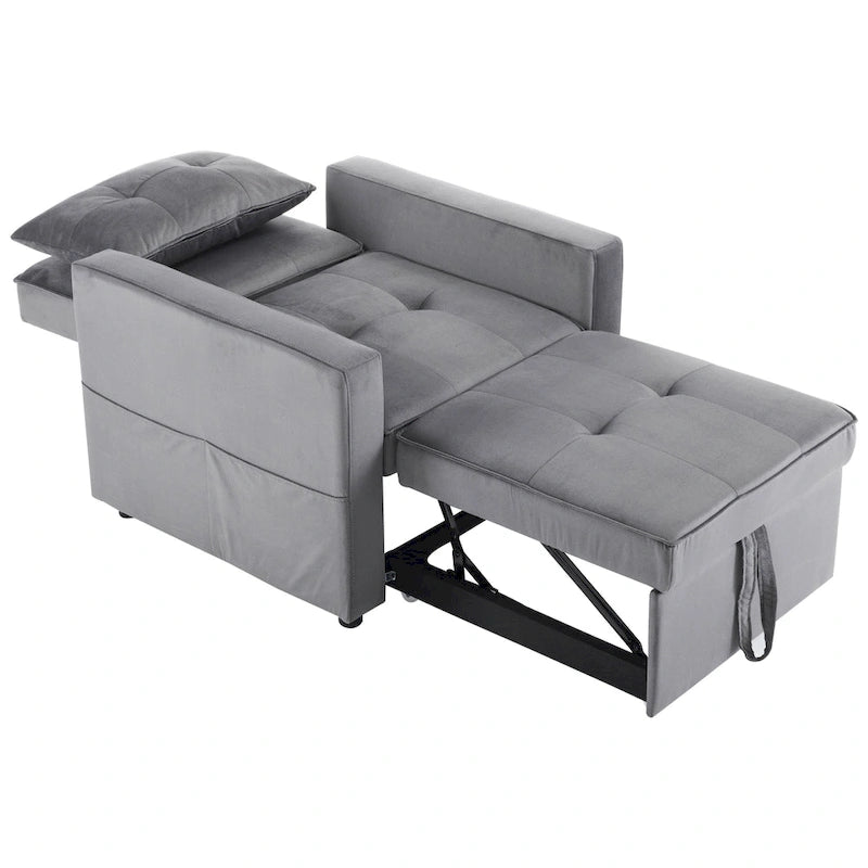 Christopher Knight Home - Sophia Convertible Sleeper Sofa Chair Bed with Adjustable Backrest and Built-In Pillow