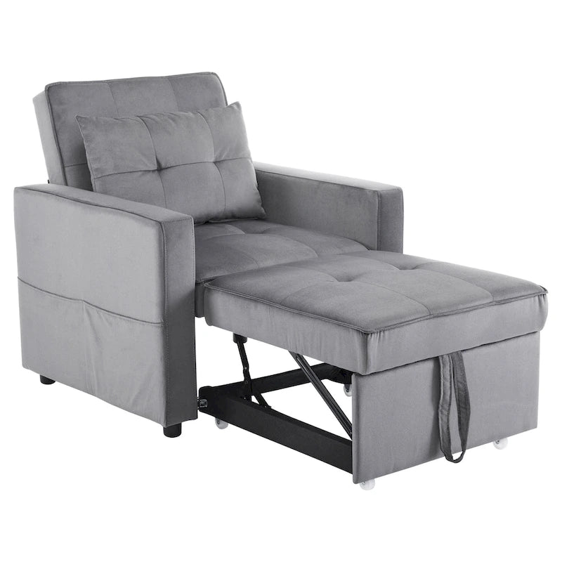 Christopher Knight Home - Sophia Convertible Sleeper Sofa Chair Bed with Adjustable Backrest and Built-In Pillow