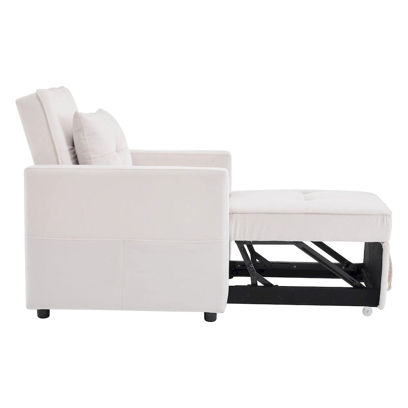 Christopher Knight Home - Sophia Convertible Sleeper Sofa Chair Bed with Adjustable Backrest and Built-In Pillow
