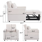 Christopher Knight Home - Sophia Convertible Sleeper Sofa Chair Bed with Adjustable Backrest and Built-In Pillow