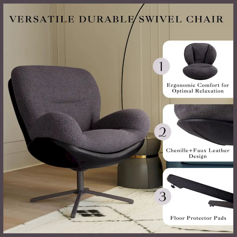 Ronnie Swivel Single Accent Chair by Christopher Knight Home