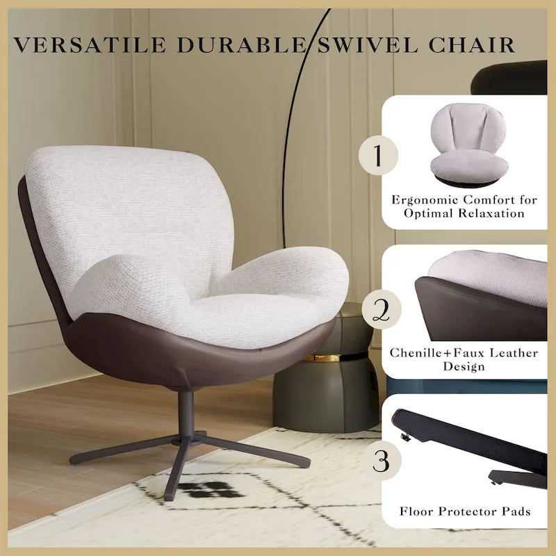 Ronnie Swivel Single Accent Chair by Christopher Knight Home