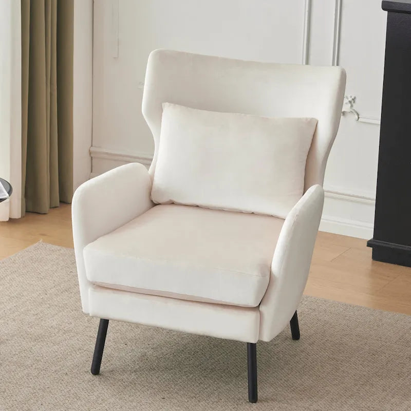 Stylish Wing Back Velvet Accent Chair by Christopher Knight Home